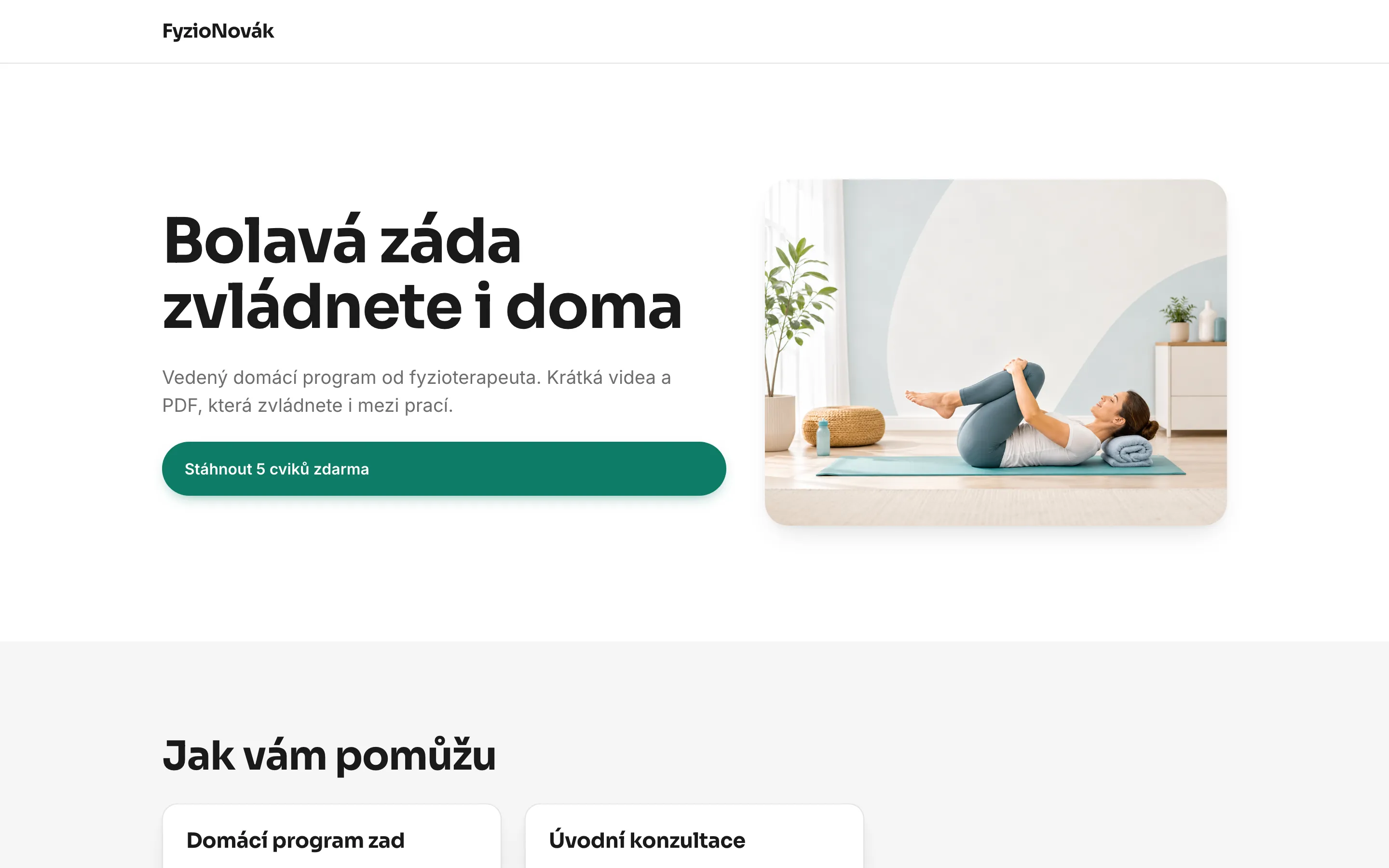 Hotový web fyzioterapeuta na počítači